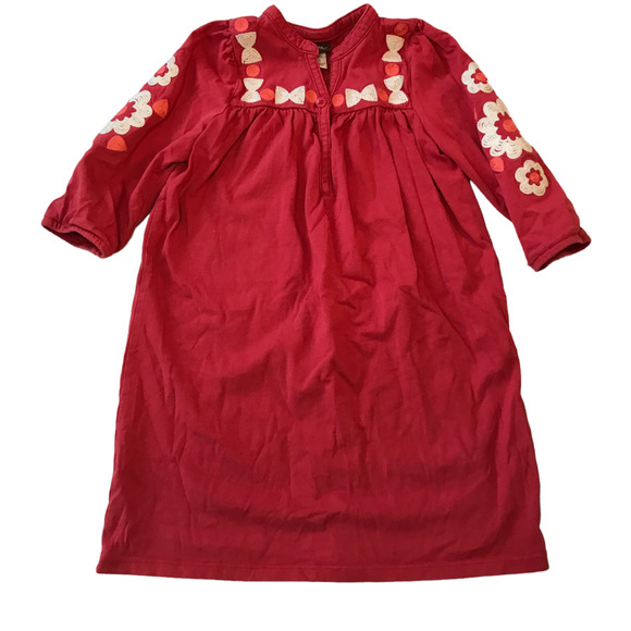 Tea Collection Other - Tea Collection Embroidered Pomegranate Henley Dress 6Y